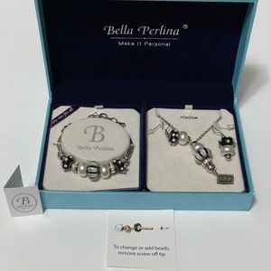 NWT Bella Perlina 3 Necklace, earrings and bracelet 3 piece set!